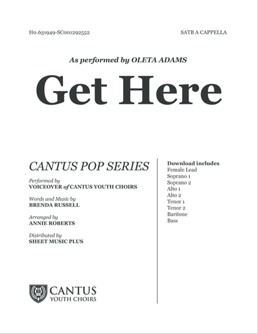 Get Here Get Here 4-Part scores gallery preview page 1