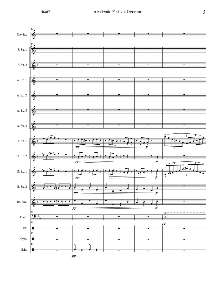 Academic Festival Overture - Opus 80 Woodwind Ensemble scores gallery preview page 3