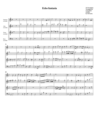 Book cover for Echo fantasia SwWV 275 (arrangement for 4 recorders)