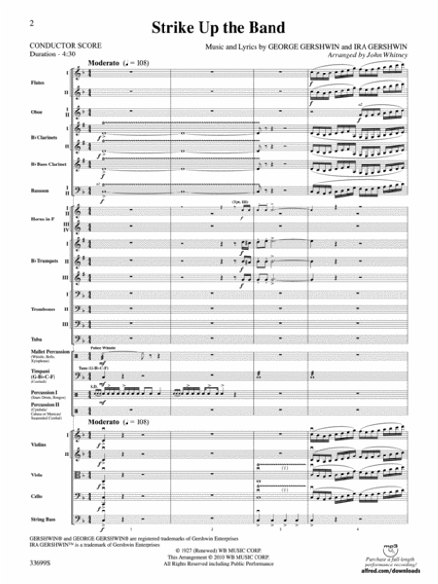 Strike Up the Band Strike Up the Band Full Orchestra scores gallery preview page 2