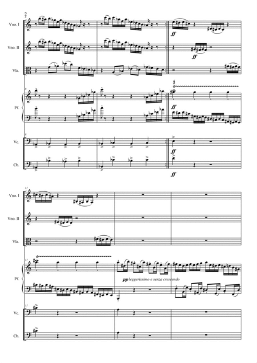 Filiberto PIERAMI: CONCERTO PER PIANOFORTE E ORCHESTRA D’ARCHI Op.41 (ES 536) - Score Only String Orchestra scores gallery preview page 4