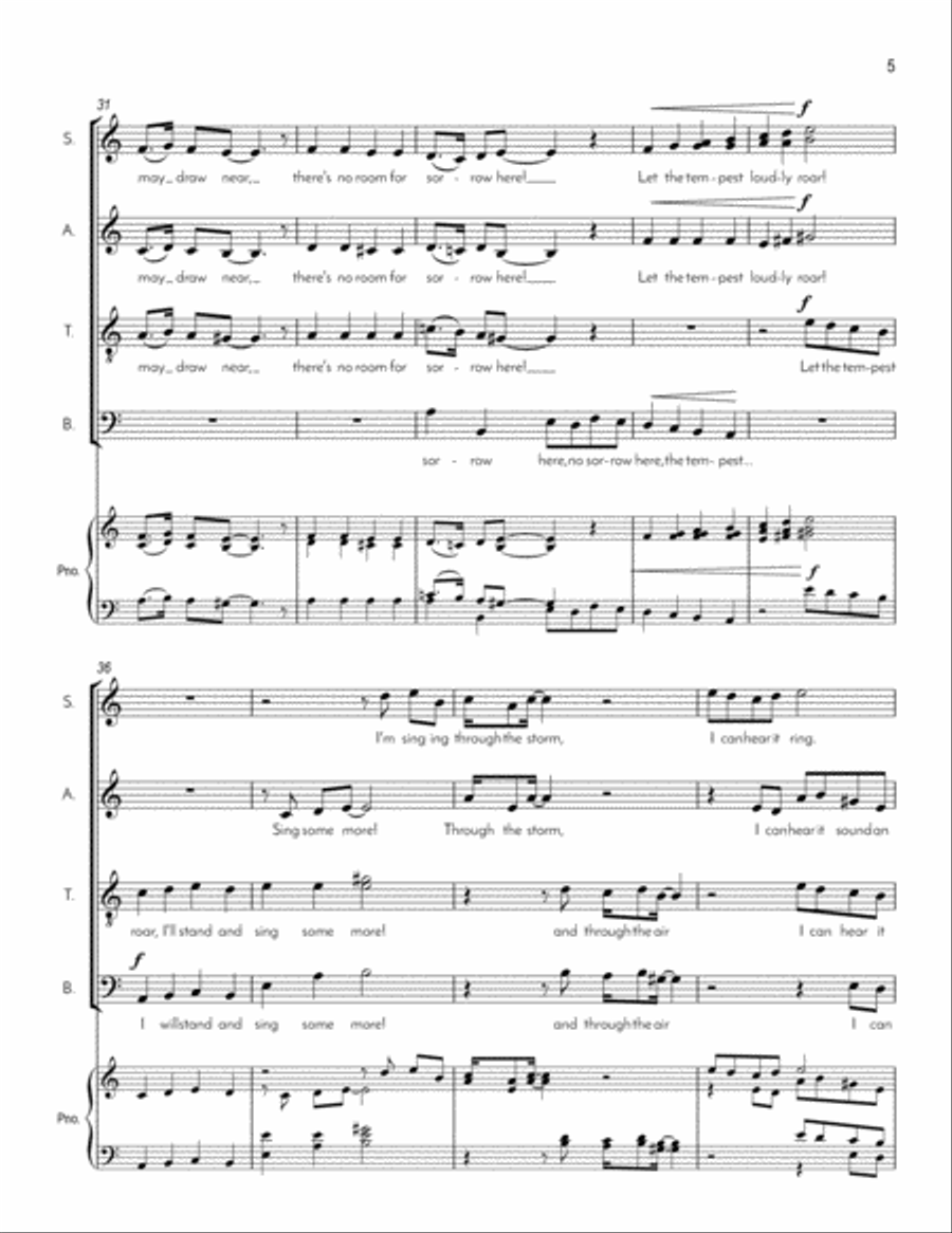 I Can't Stop (How Can I Keep from Singing?) 4-Part scores gallery preview page 6