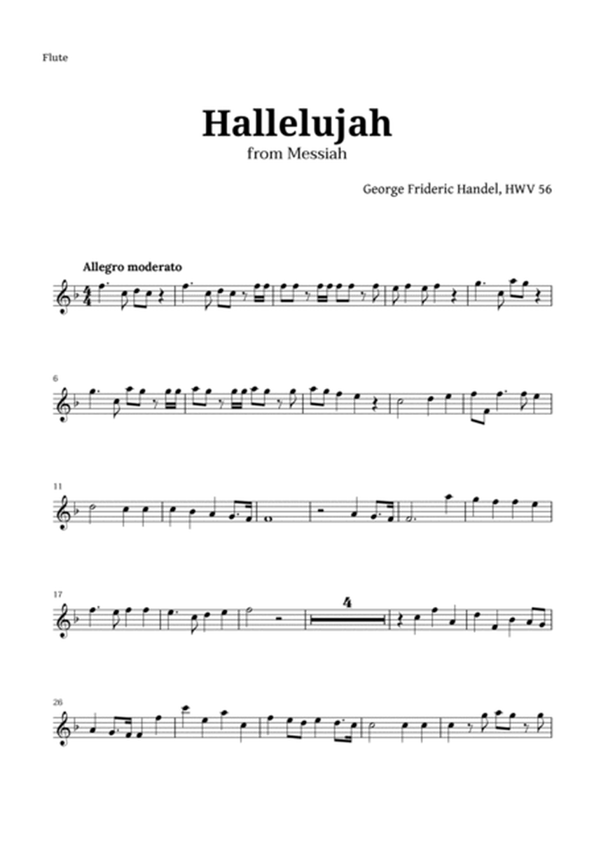 Hallelujah by Handel for Woodwind Quartet and Piano image number null