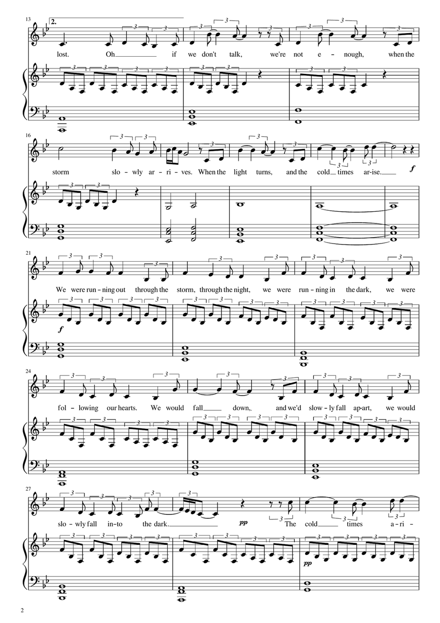 Falling Apart Piano, Vocal scores gallery preview page 2