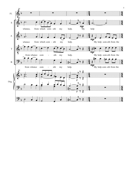 "I Will Lift Up Mine Eyes", SATB, organ image number null
