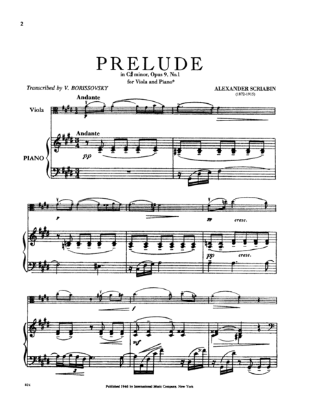 Prelude, Opus 9, No. 1