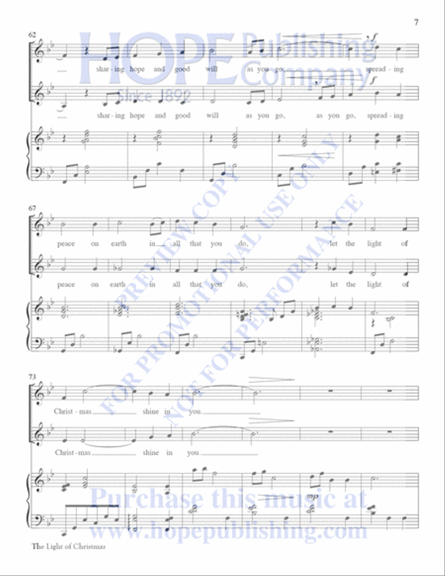 The Light of Christmas Handbell Choir scores gallery preview page 7