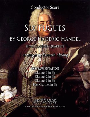 Book cover for Handel – Six Fugues by George Frideric Handel (for Clarinet Quartet)