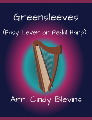 Book cover for Greensleeves, for Easy Harp Solo