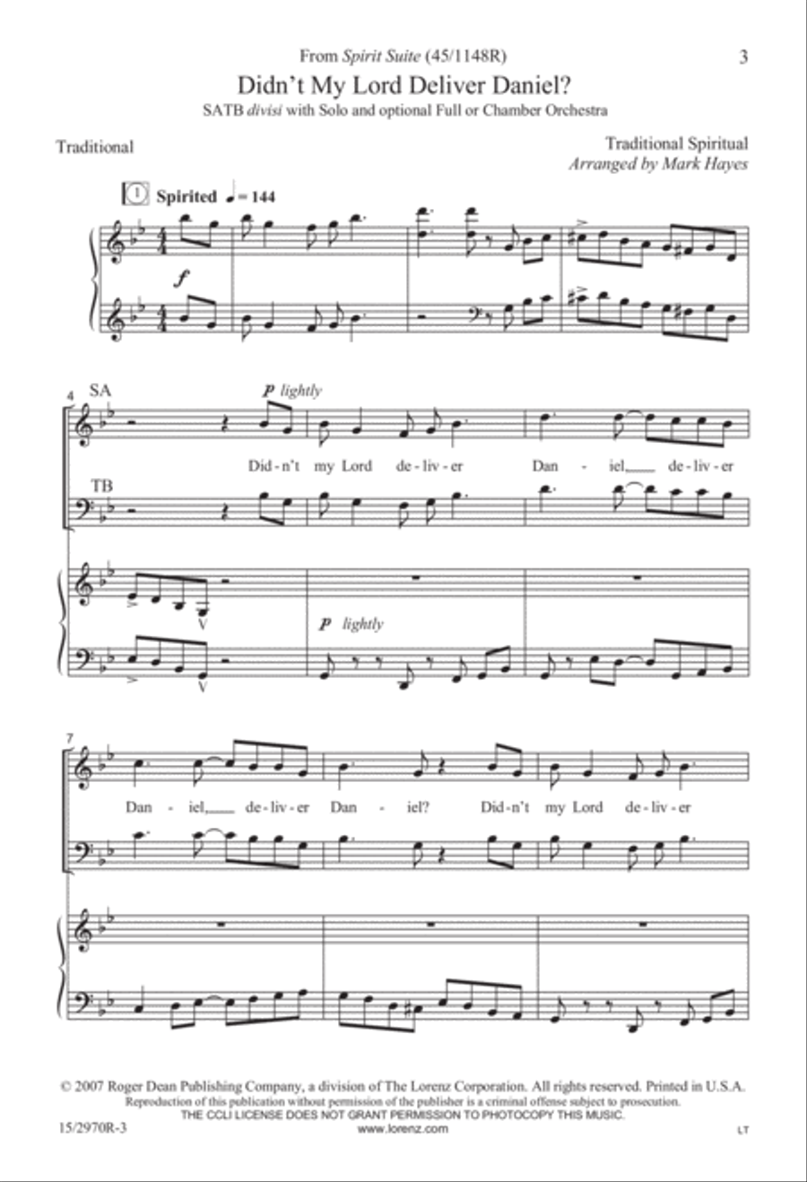 Didn't My Lord Deliver Daniel? 4-Part scores gallery preview page 3