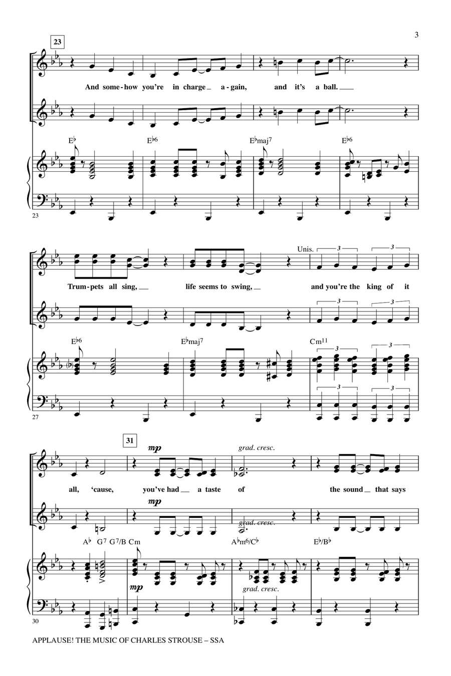 Applause! - The Music of Charles Strouse SSA scores gallery preview page 3