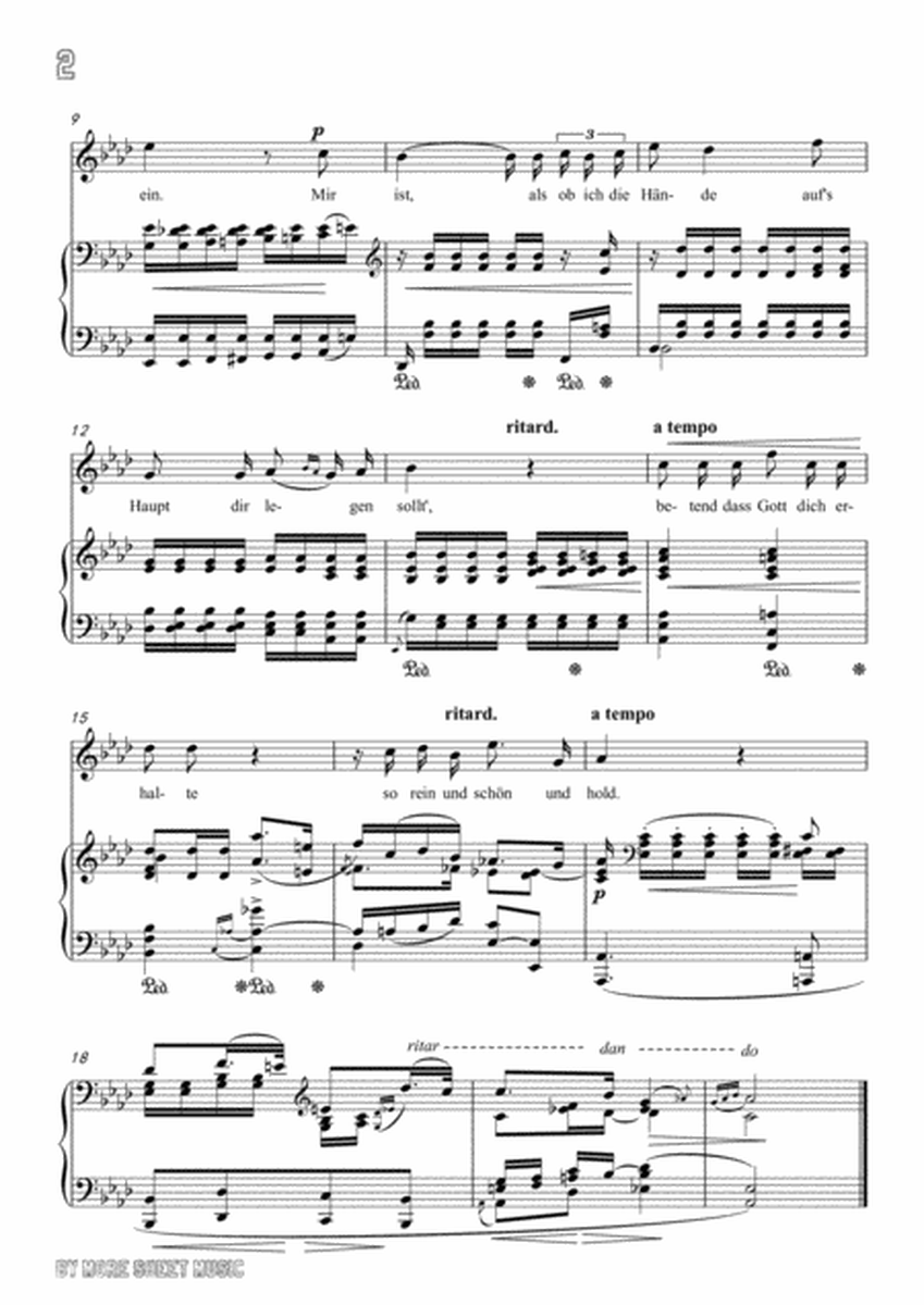 Schumann-Du bist wie eine Blume in A flat Major,for Voice and Piano image number null