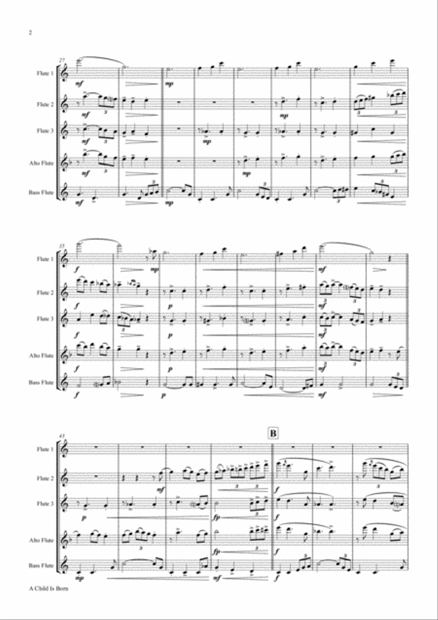 A Child Is Born Woodwind Ensemble scores gallery preview page 2