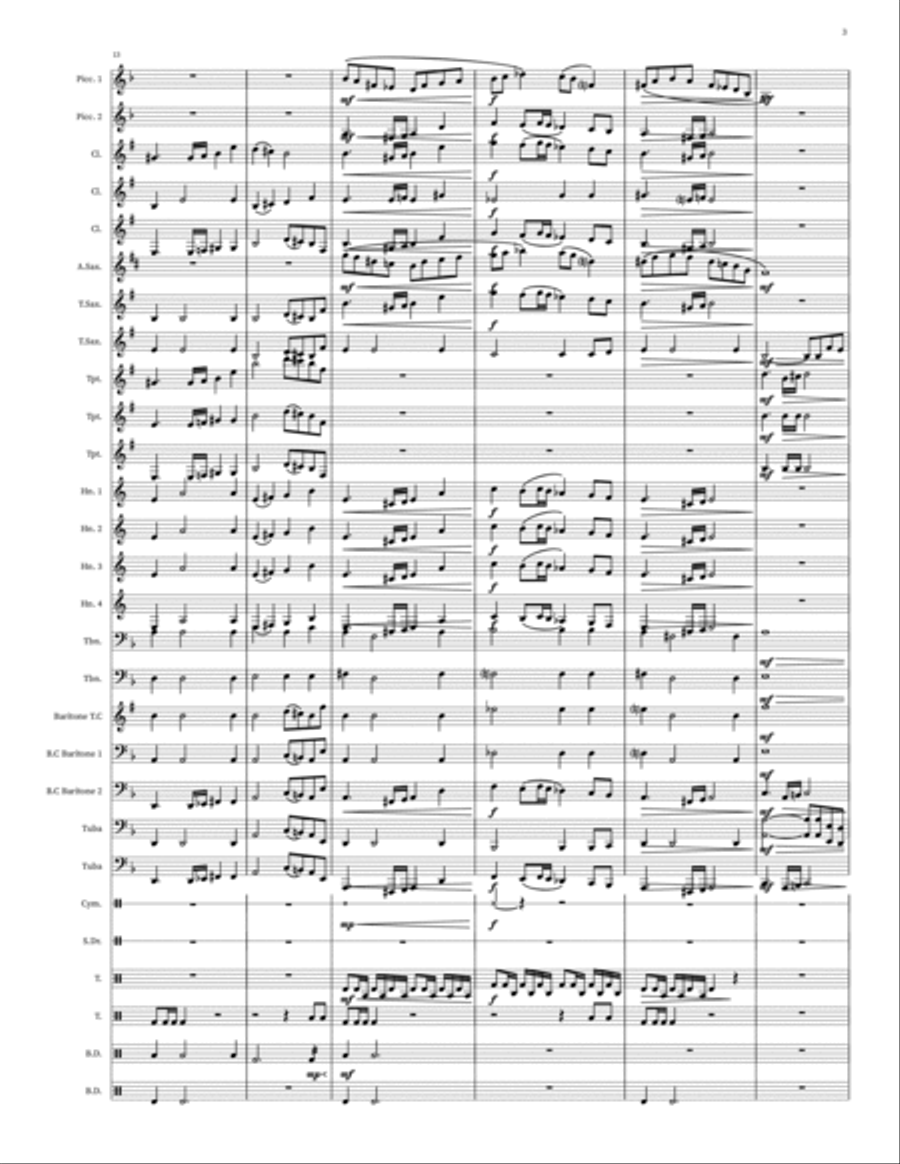 Variations on Sun Cycles Marching Band scores gallery preview page 3