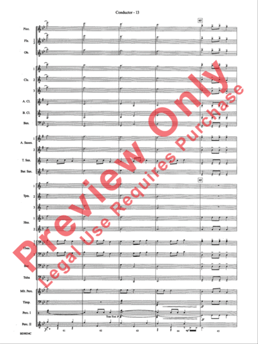 Fantasia for Christmas (based on The Ukrainian Bell Carol) Concert Band scores gallery preview page 16