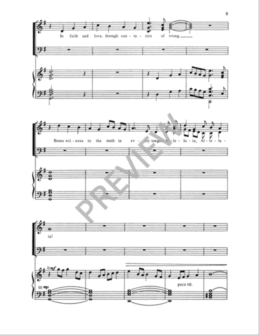 When, in Our Music, God Is Glorified 4-Part scores gallery preview page 6