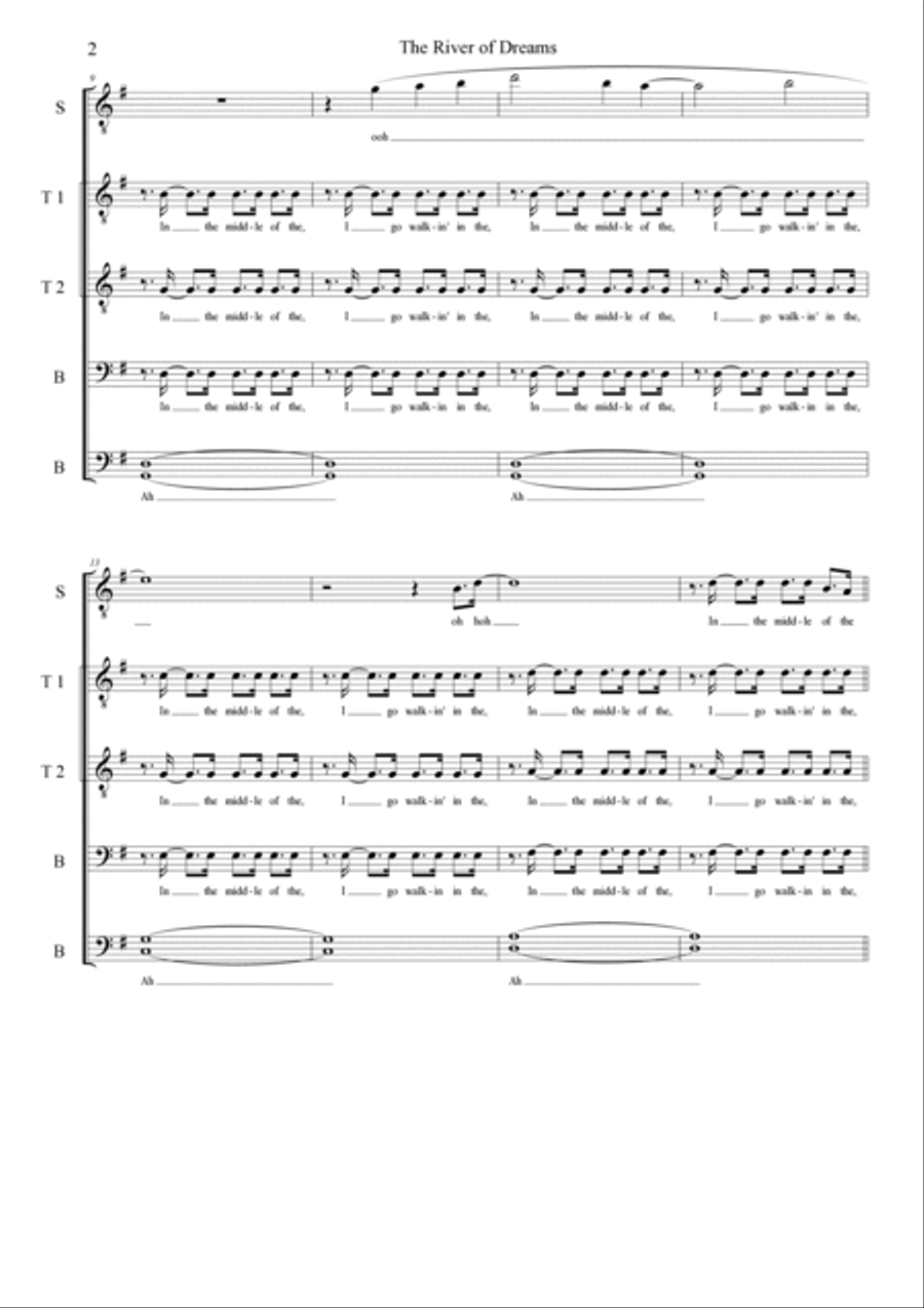 The River Of Dreams TTBB scores gallery preview page 2