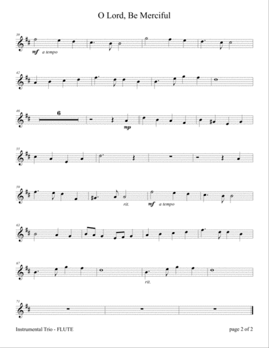 O Lord, Be Merciful (Flute and/or Violin Duet with Piano Accompaniment) Flute scores gallery preview page 2