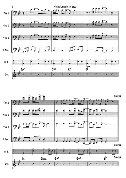 Trombone Praise ( Jesus lover of my soul) trombone quartet image number null