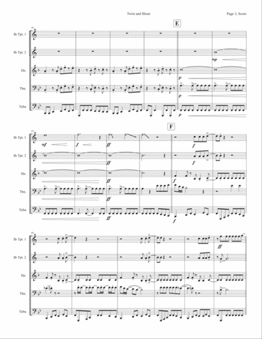 Twist And Shout Horn scores gallery preview page 3