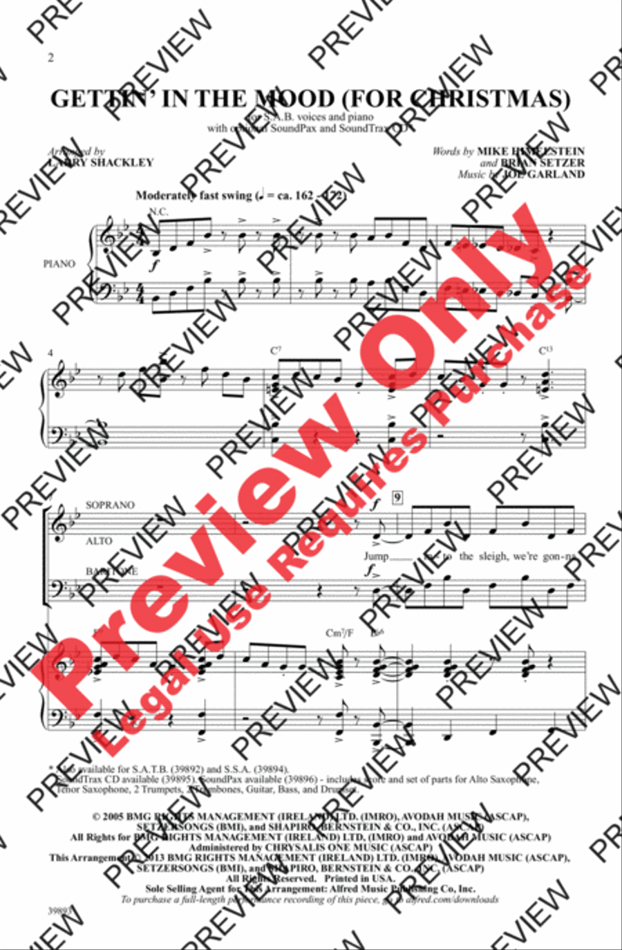Gettin' in the Mood (for Christmas) 3-Part scores gallery preview page 2