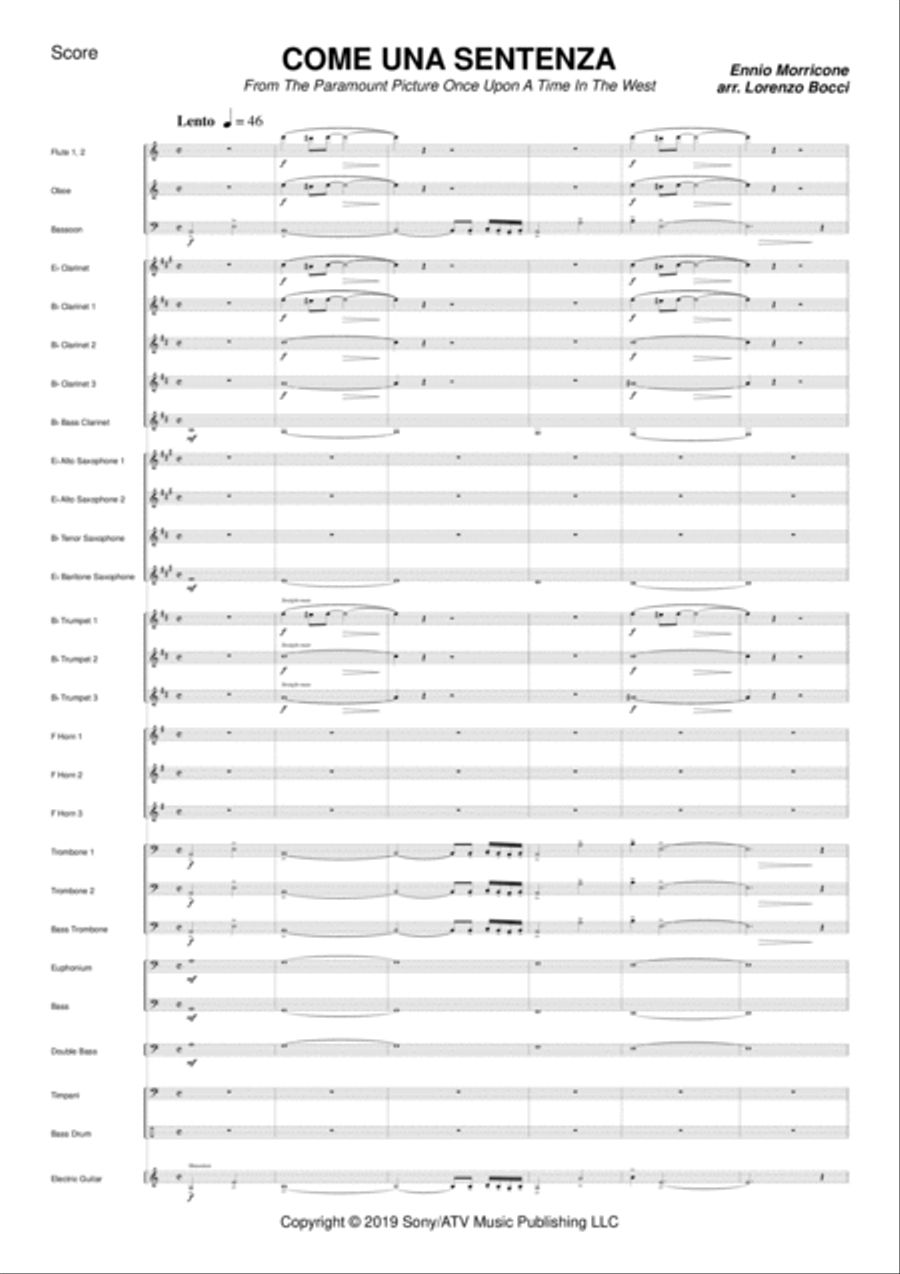 Come Una Sentenza Concert Band scores gallery preview page 4