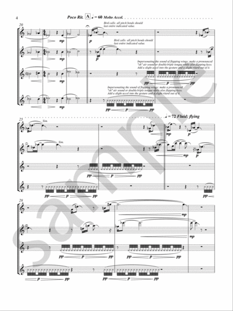 Flight of Icarus Saxophone Quartet scores gallery preview page 4