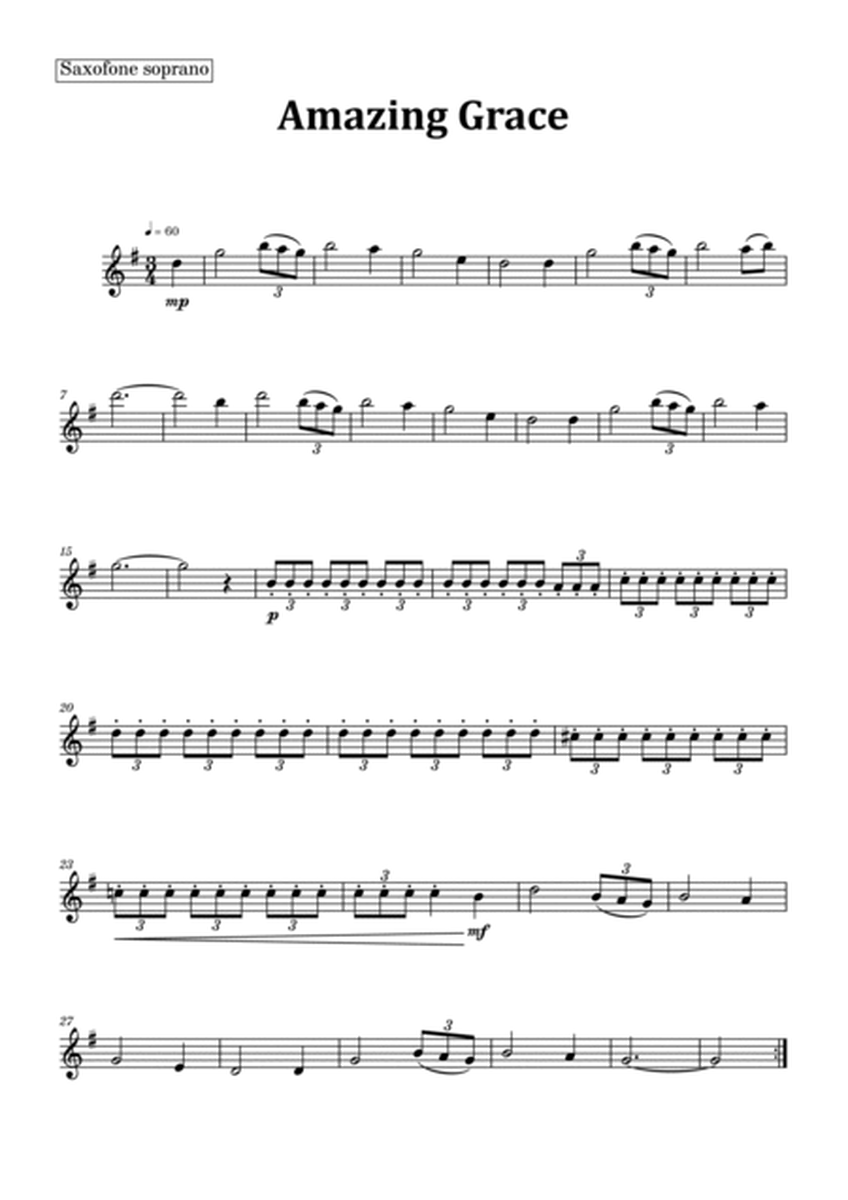 Amazing Grace - Saxophone Quintet & Piano image number null