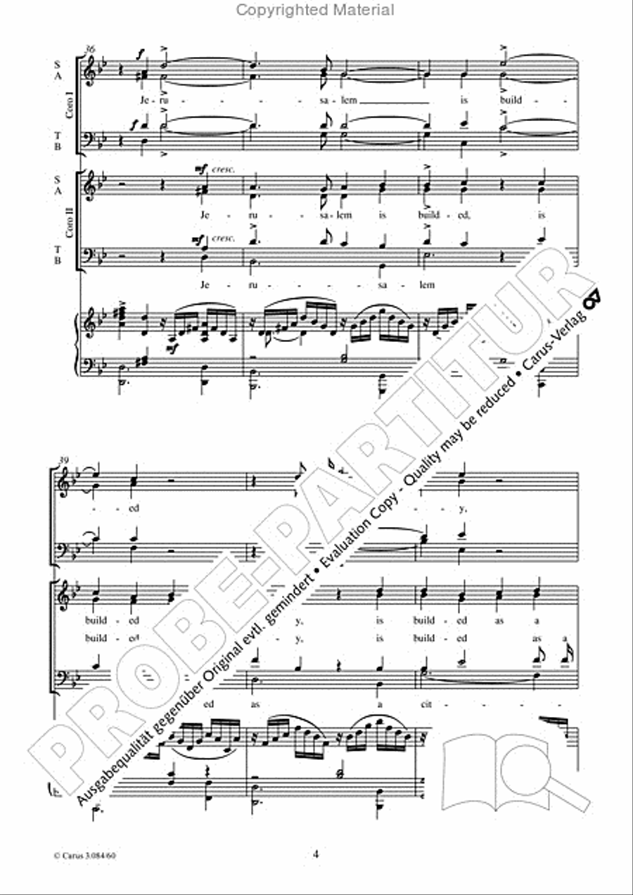 I was glad when they said unto me 4-Part scores gallery preview page 5