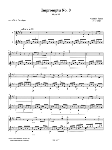 Impromptu, No. 3, op. 34 / Barcarolle, No. 1, op. 26