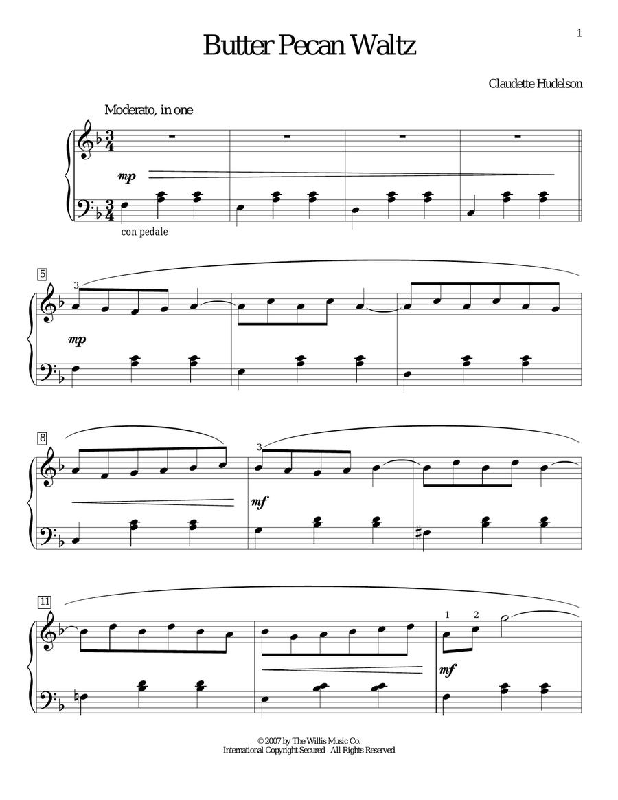 Butter Pecan Waltz Butter Pecan Waltz Piano Method scores gallery preview page 1