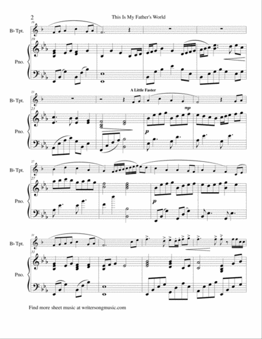 This Is My Father's World - Trumpet Trumpet Solo scores gallery preview page 3