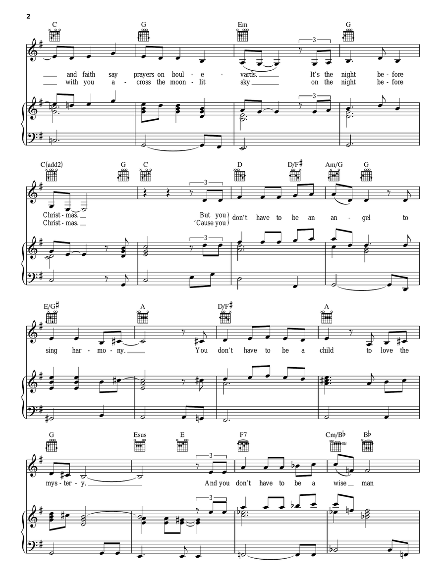 The Night Before Christmas Piano, Vocal, Guitar scores gallery preview page 2