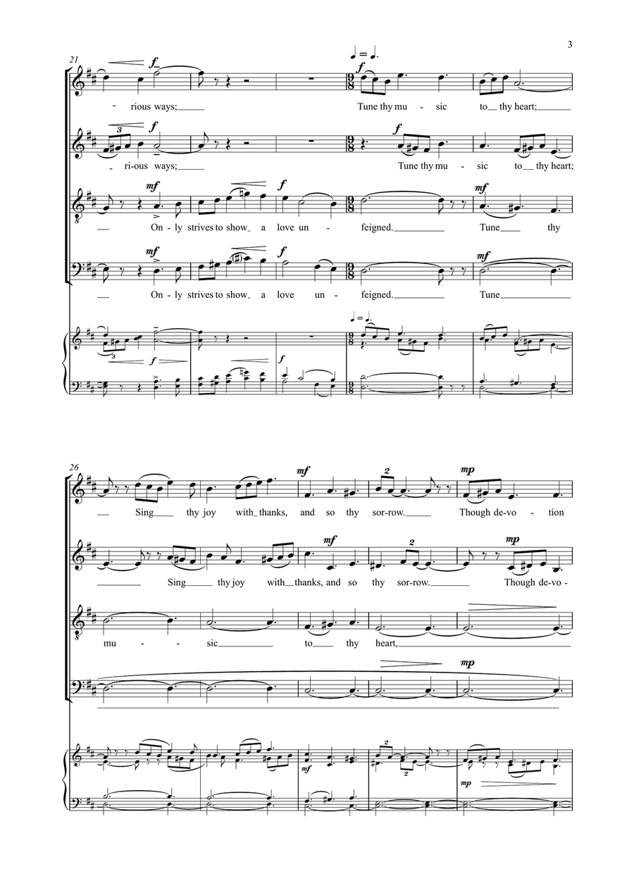 Four Sacred Songs (for unaccompanied mixed voices) Divisi scores gallery preview page 4