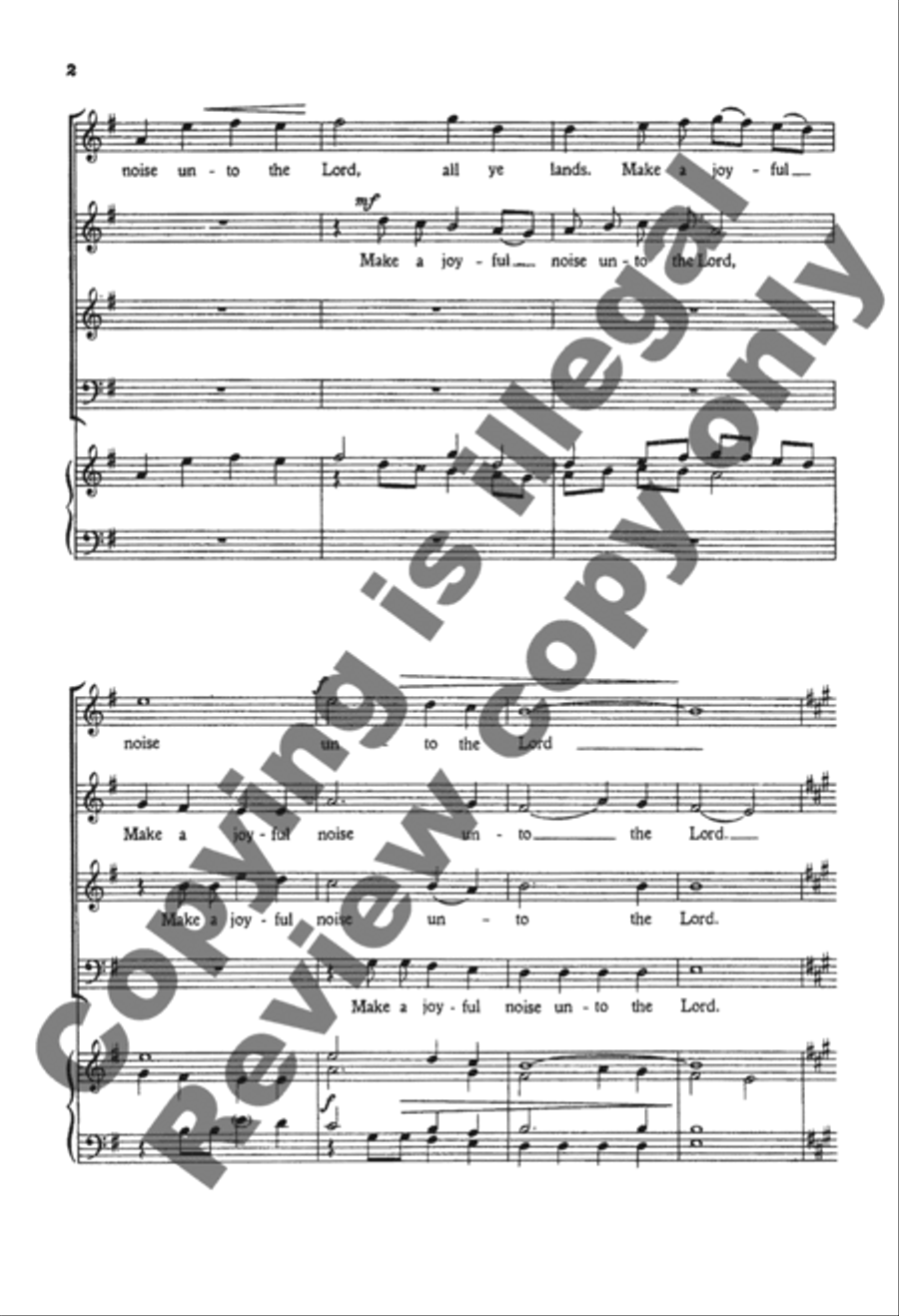 Make a Joyful Noise Unto the Lord 4-Part scores gallery preview page 3