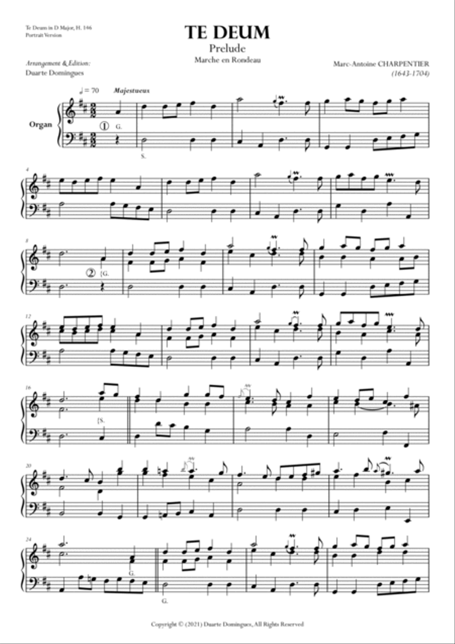 Prelude - Te Deum in D Major, H. 146 Organ Solo scores gallery preview page 3