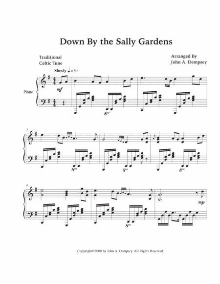 Down By the Sally Gardens (Piano Solo) image number null
