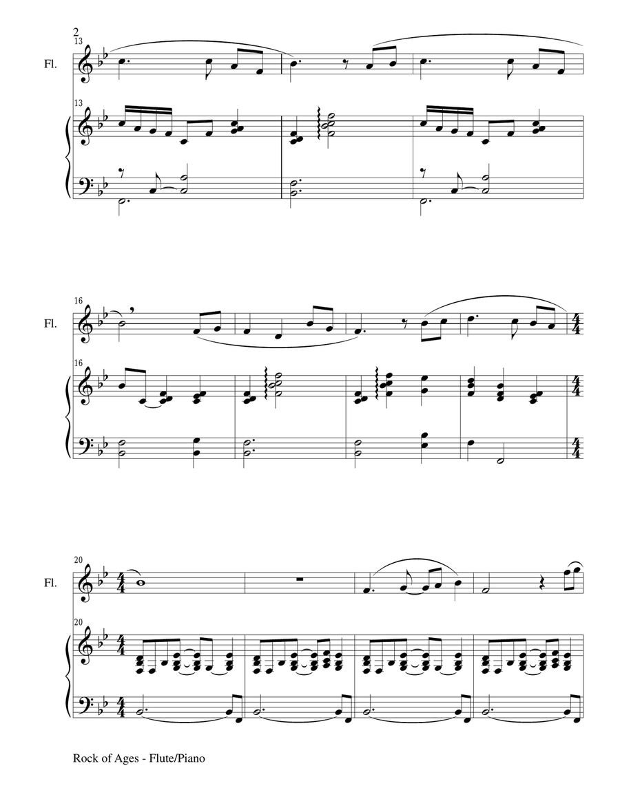 ROCK OF AGES (Flute/Piano and Flute Part) Flute scores gallery preview page 2