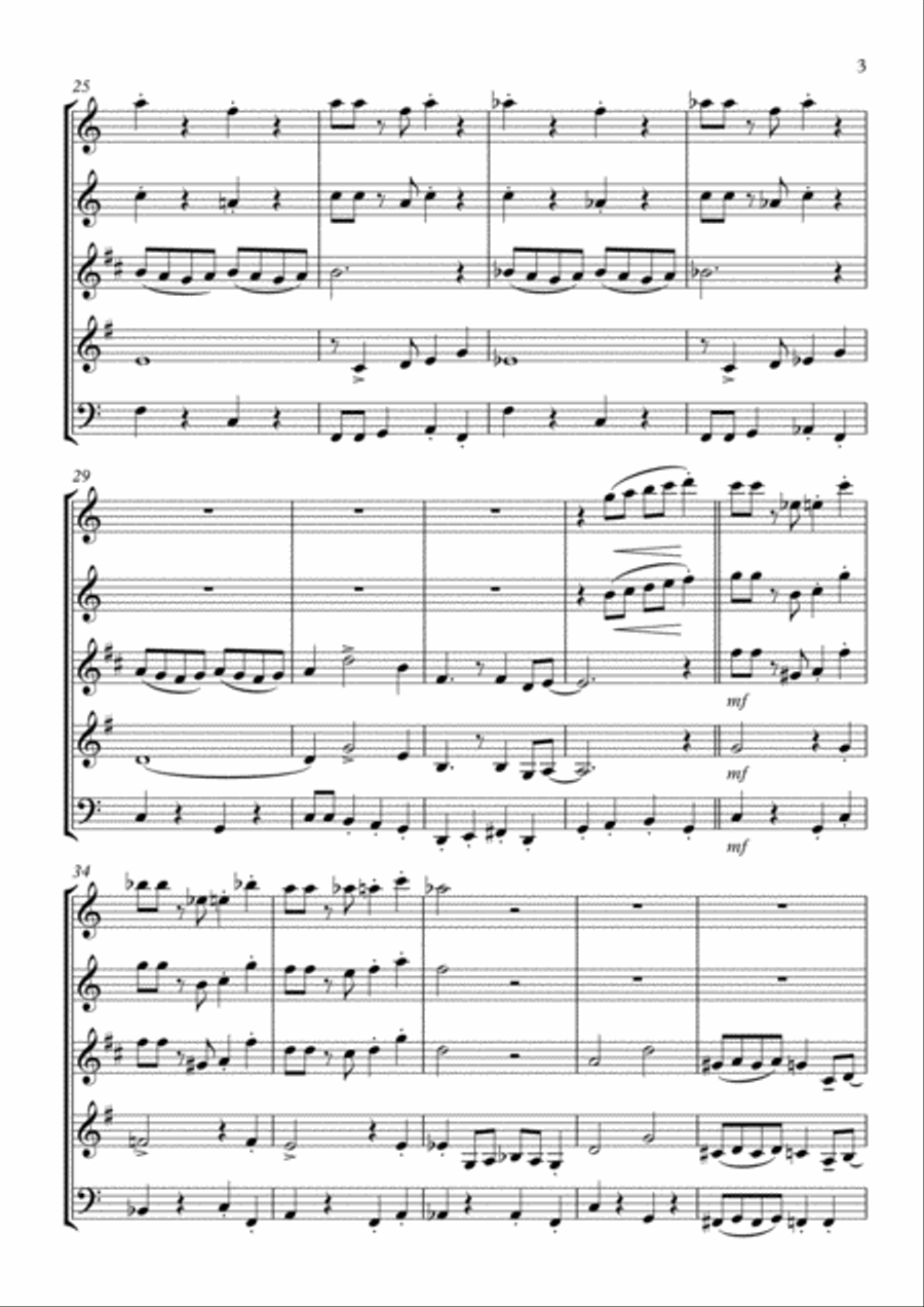 The Flapper's Ball (1920s style): Wind Quintet Woodwind Quintet scores gallery preview page 3