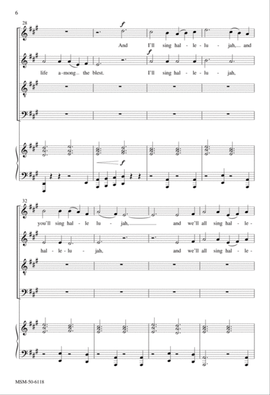 And We'll All Sing Hallelujah 4-Part scores gallery preview page 6