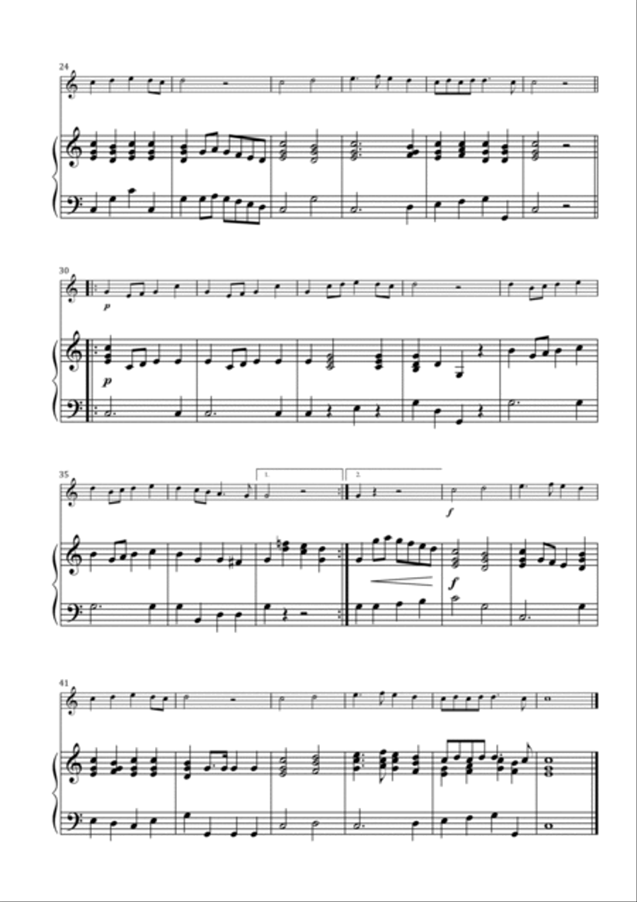 Trumpet Voluntary for Recorder in C with Piano Acc and Midi Playback Large Ensemble scores gallery preview page 2