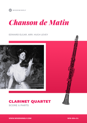 Book cover for Chanson de Matin - Edward Elgar - Clarinet Quartet
