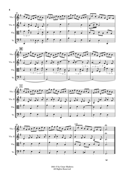 Jesu, Joy of Man's Desiring, BWV147 for String Quartet (Full Score and Parts) image number null