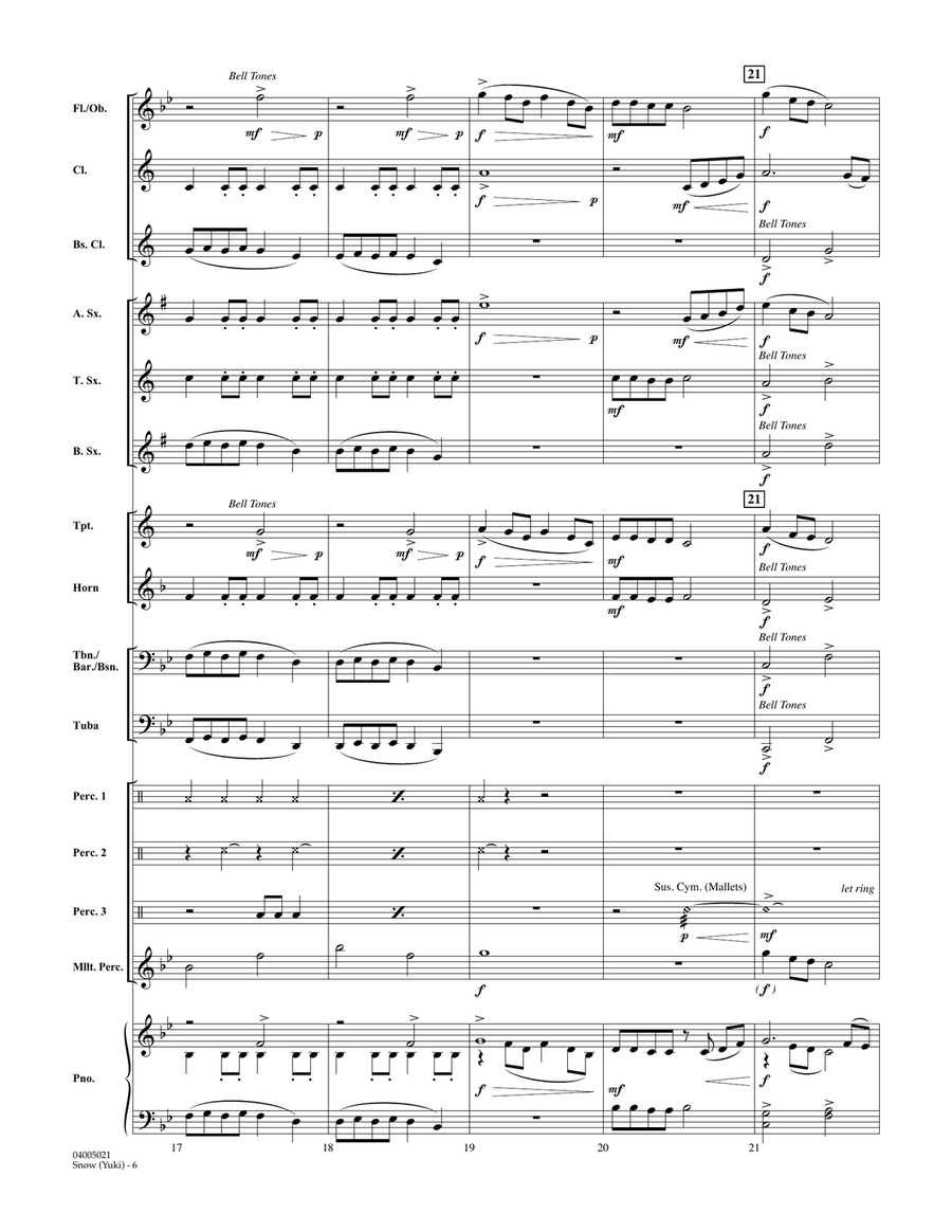 Snow (Yuki) - Conductor Score (Full Score) Concert Band scores gallery preview page 6