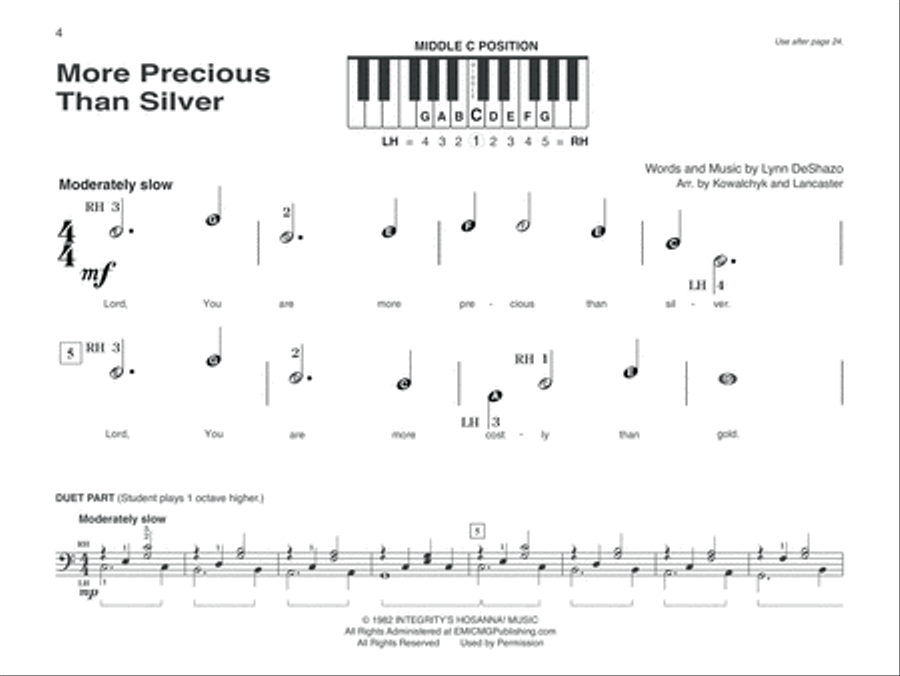 Alfred's Basic Piano Course Praise Hits, Level 1A Piano Method scores gallery preview page 2