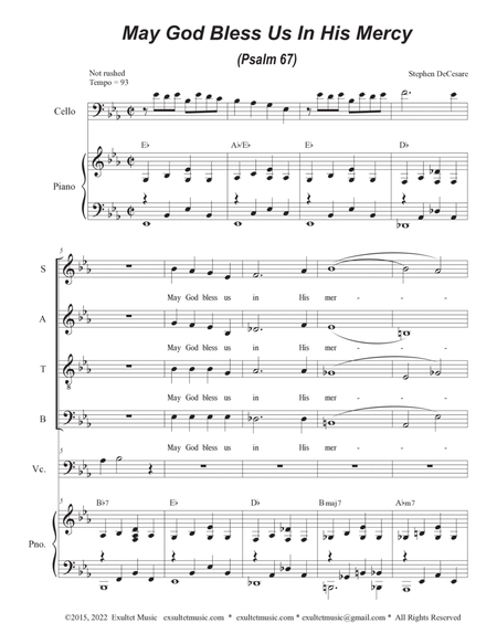 May God Bless Us In His Mercy (Psalm 67) (Solo and SATB) image number null