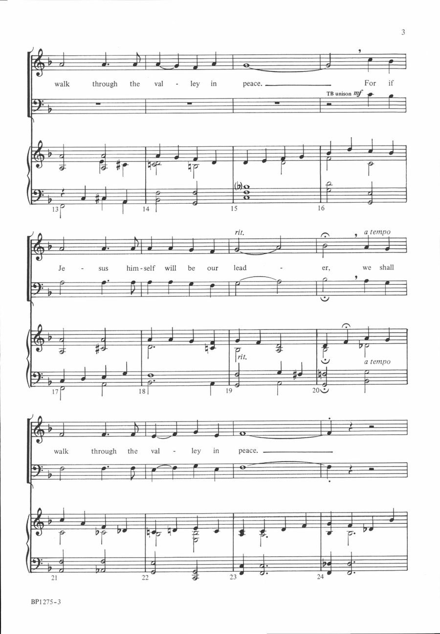 Walk Through the Valley in Peace 4-Part scores gallery preview page 3