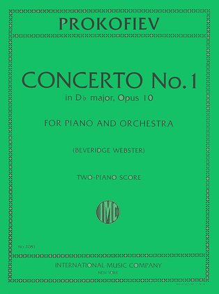 Book cover for Concerto No. 1 in D flat major, Op. 10 for Piano & Orchestra