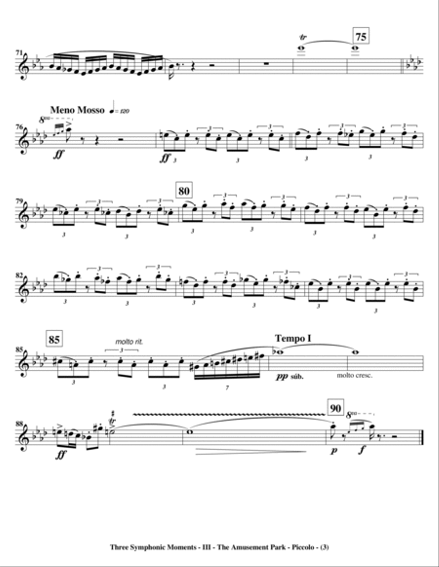 Three Symphonic Moments - III. The Amusement Park (Set of Parts) Full Orchestra scores gallery preview page 3
