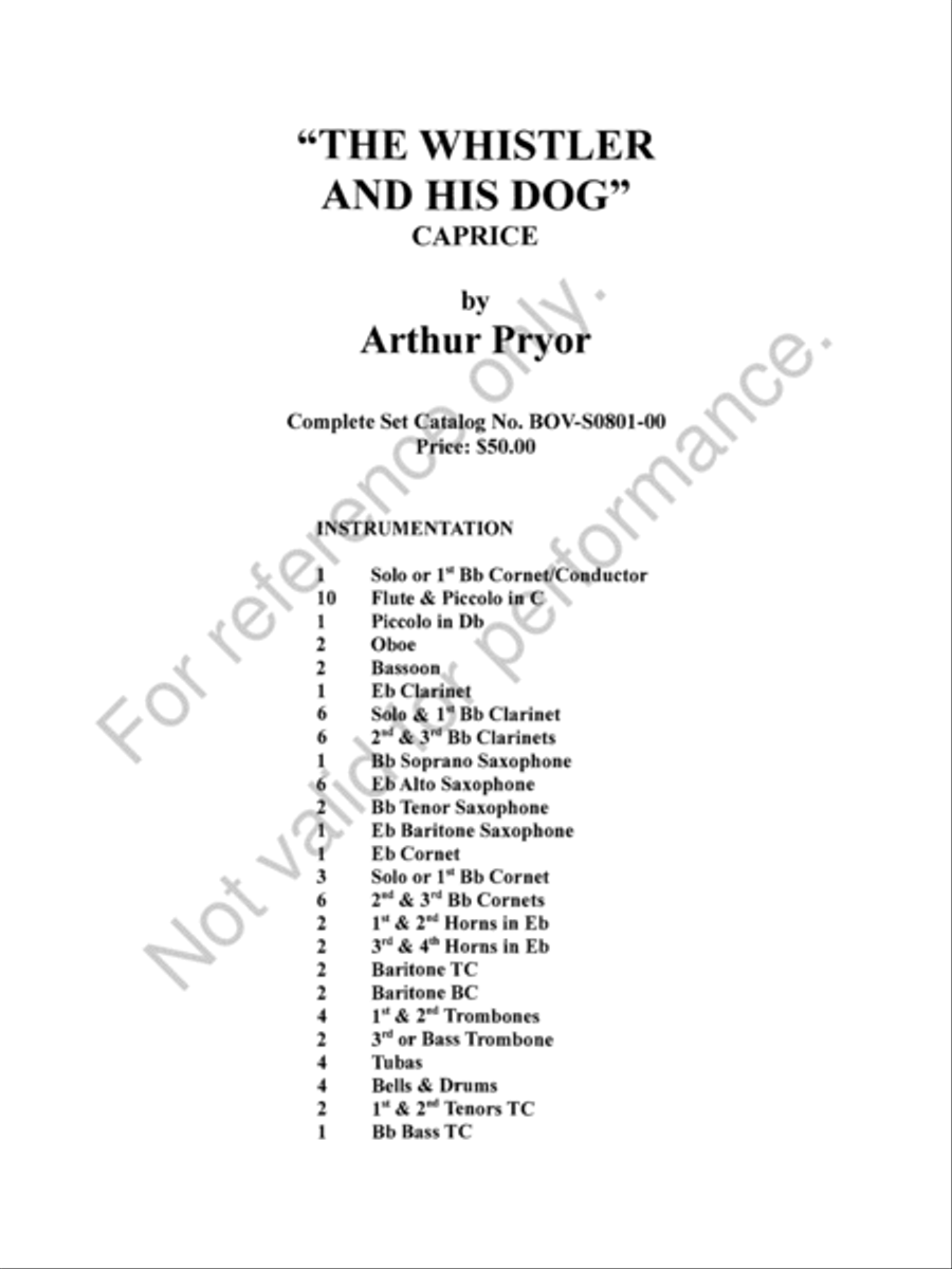 The Whistler and His Dog The Whistler and His Dog Concert Band scores gallery preview page 2